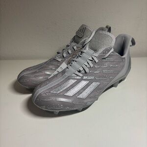 NEW ADIDAS Adizero Cleats Grey Silver Metallic Big Mood Football Cleats Mens 8